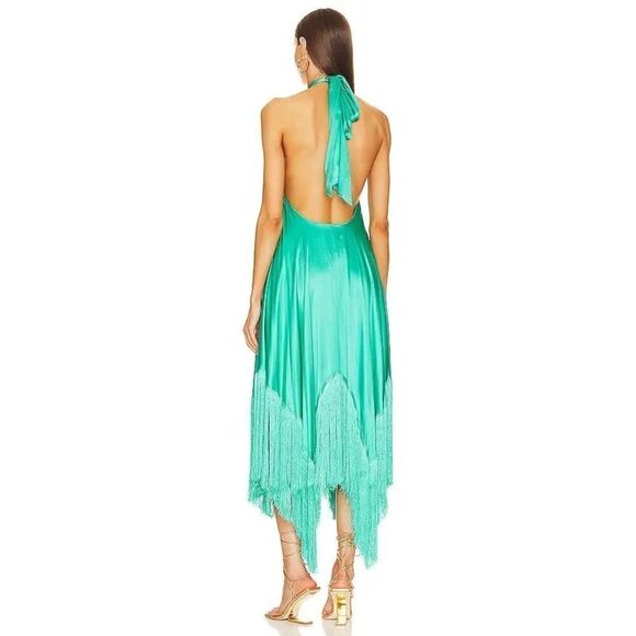 Cult Gaia ALI Fringe silk DRESS - ERBA size M - Picture 5 of 9